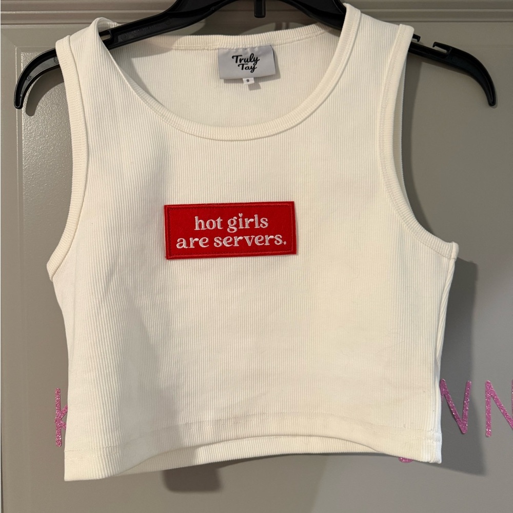 TRULY White Tank Top Hot Girls are Servers